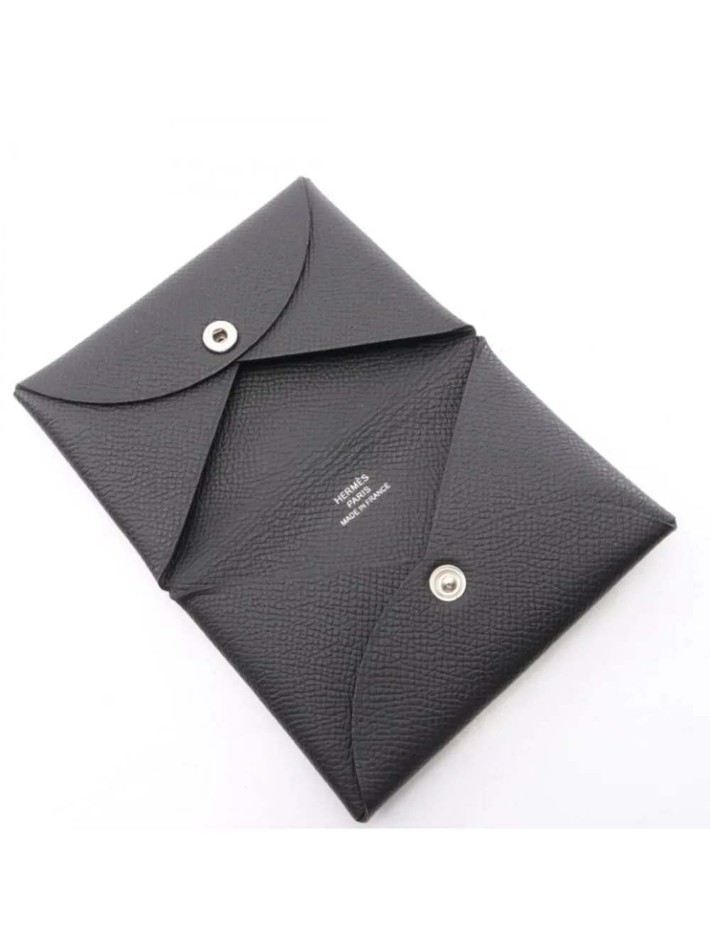 Hermes Coin Case Calvi Black Leather